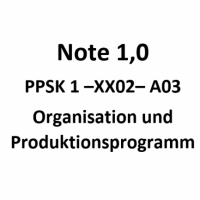 Cover - PPSK 1-XX02-A03. Produktionsplanung,-Steuerung und –Kontrolle 1, Organisation und Produktionsprogram